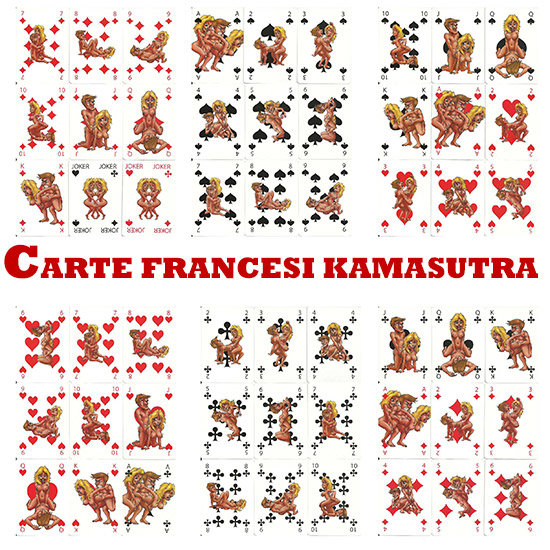 Carte da gioco sexy Kamasutra modello francesi + 2 frontini addio al  celibato