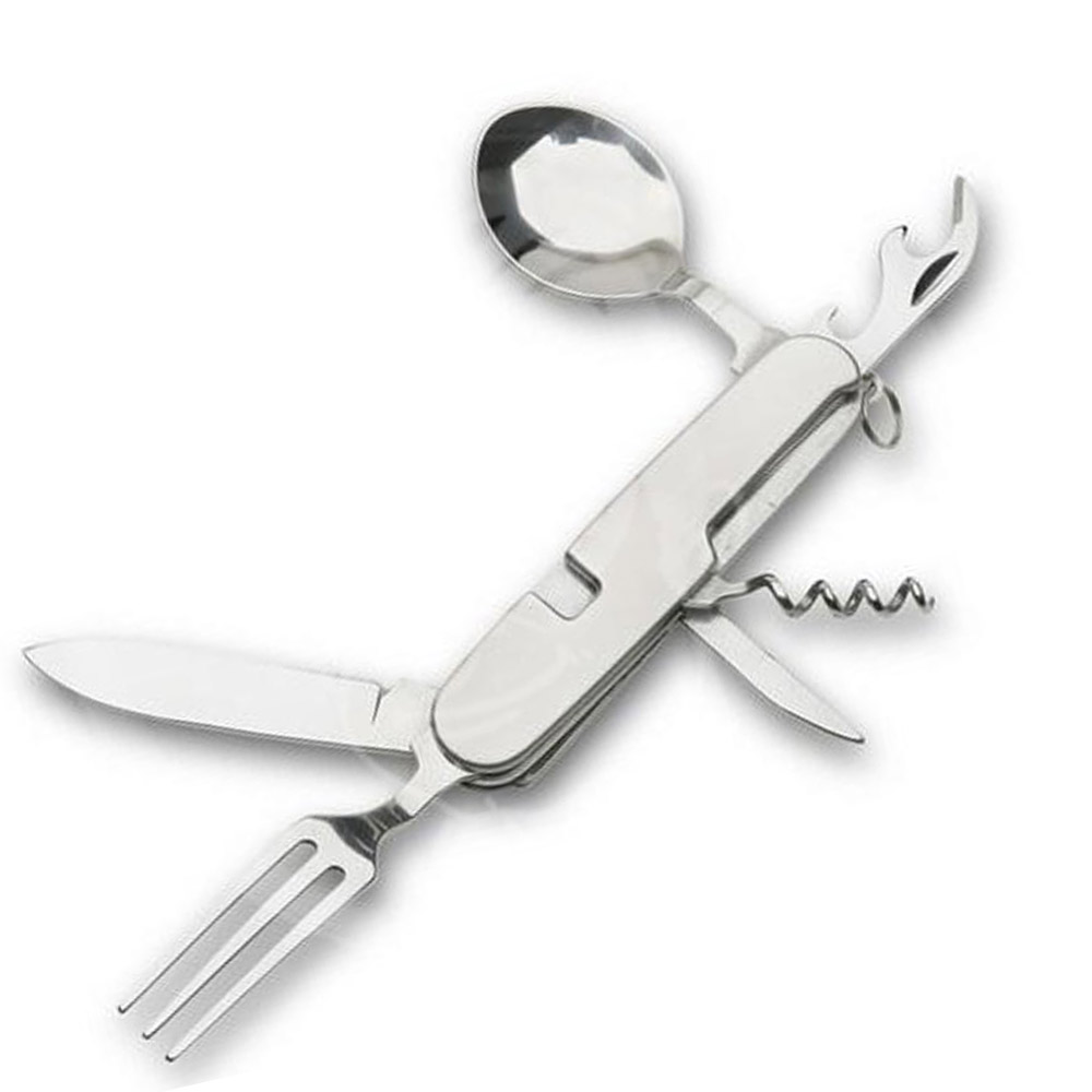 Set Posate Pieghevoli 5 In 1 - Coltello, Forchetta, Cucchiaio, Apribottiglie, Apriscatole, Per Campeggio E Outdoor - Foto 6