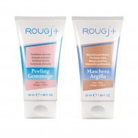 Rougj Maschera purificante viso argilla + Esfoliante delicato Gommage viso