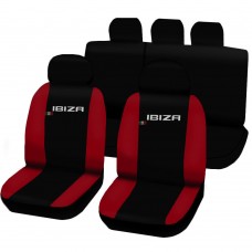 Coprisedili Compatibili con Ibiza bicolore nero - rosso