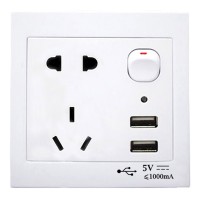 Presa a muro Universale con prese AUS - NZ - US - USB con interruttore di accensione/spegnimento 