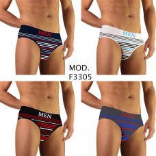 6 Slip da Uomo "MEN" comodi vari colori mod. F3305