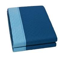 Trapuntino copriletto Bicolor double face Blu