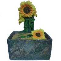 Fontana zen orientale girasole fiore