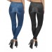 Leggings donna effetto jeans 2 colori (nero e blu) 2 pezzi