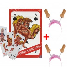 Carte da gioco sexy Kamasutra modello francesi + 2 frontini addio al celibato