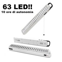 Lampada d'emergenza con 63 Led ricaricabile portatile lunga durata luce bianca Led-715