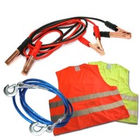 Kit auto (cavi per batteria, corda traino, gilet)