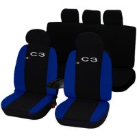 Coprisedili compatibili con C3 bicolore nero - blu royal