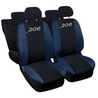 Coprisedili compatibili con 206 bicolore nero - blu scuro