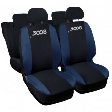 Coprisedili compatibili con 3008 bicolore nero - blu scuro