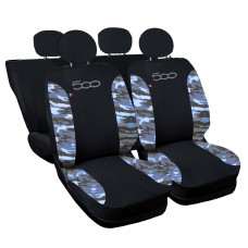 Coprisedili compatibili con 500 nuova bicolore nero-militare blu