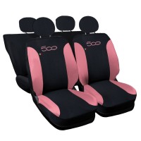 Coprisedili compatibili con 500 nuova bicolore nero-rosa Linea Donna