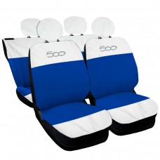 Coprisedili compatibili con 500 nuova bicolore bianco - blu royal Coprisedili compatibili con 500 nuova bicolore bianco - blu royal