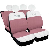 Coprisedili compatibili con 500 nuova bicolore bianco - rosa