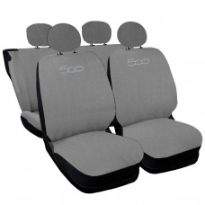 Coprisedili compatibili con 500 nuova con logo - grigio chiaro Coprisedili compatibili con 500 nuova con logo - grigio chiaro