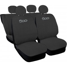 Coprisedili compatibili con 500 nuova con logo - grigio scuro