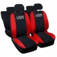 Coprisedili Auto Compatibili Panda Hybrid  Versione 50 e 50 Nero Rosso