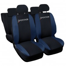 Coprisedili compatibili con Sportage bicolore nero - blu scuro