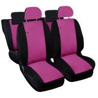 Coprisedili compatibile con Panda posteriore 50/50 bicolore fucsia - nero