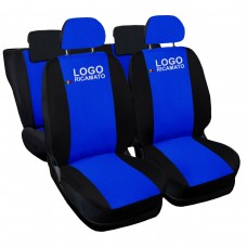 Coprisedili compatibile Panda  posteriore 1/3 bicolore blu royal - nero