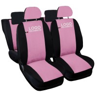 Coprisedili compatibili con Panda  posteriore 1/3 bicolore rosa - nero