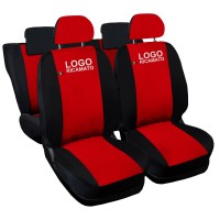 Coprisedili Auto Compatibili Panda Hybrid  Versione Intero Rosso Nero