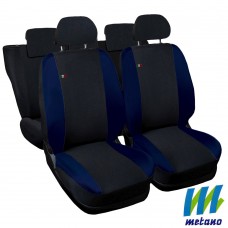 Coprisedili compatibili con  Panda a metano 4pt bicolore nero - blu scuro