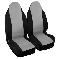 Coprisedili in ecopelle compatibili Smart fortwo -  W453 (dal 2014) - bicolore grigio chiaro - nero