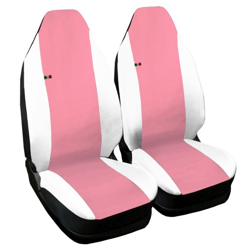 Coprisedili in ecopelle Smart fortwo - Seconda Serie W451 (2007-2015) -  bicolore rosa - bianco