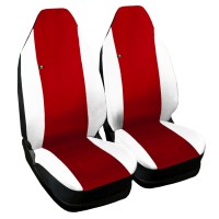 Coprisedili in ecopelle compatibile per Smart fortwo - W450 (1998-07) - bicolore rosso - bianco