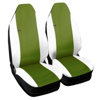 Coprisedili in ecopelle compatibile Smart fortwo - terza serie - bicolore verde chiaro - bianco