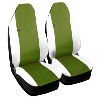 Coprisedili in ecopelle compatibile per Smart fortwo - W450 (1998-07) - bicolore verde chiaro - bianco