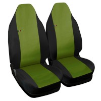 Coprisedili in ecopelle compatibile Smart fortwo - Terza Serie W453 (dal 2014) - bicolore verde chiaro - nero