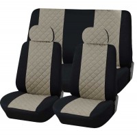 Coprisedili Auto Universali Modello Trapuntato beige/nero