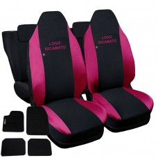 Coprisedili compatibile con 107  bicolore fucsia linea donna con tappetini moquette universali