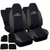 Coprisedili compatibile con 107  bicolore nero - grigio scuro con tappetini moquette universali