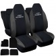 Coprisedili compatibile con 107  bicolore nero - grigio scuro con tappetini moquette universali