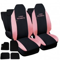 Coprisedili compatibile con 107  bicolore rosa linea donna con tappetini moquette universali