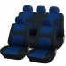 Coprisedili universali A18 con coprivolante, 2 copricinture blu - nero Coprisedili universali A18 con coprivolante, 2 copricinture blu - nero