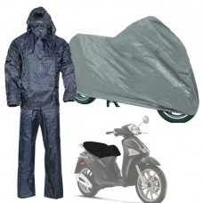 Completo tuta impermeabile giacca pantalone taglia L  + copri moto + coprisella scooter