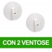 Portasciugamani Da Parete Con Ventose 5 Ganci 40 CM Bianco\Argento Mod:9063