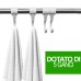 Portasciugamani Da Parete Con Ventose 5 Ganci 40 CM Bianco\Argento Mod:9063