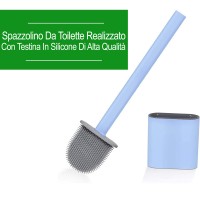 Spazzolino Da Toilette Con Testina In Silicone Con Adesivi Per Montaggio A Parete Mod:JK-21100