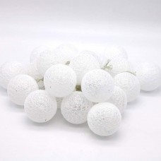 LUCI A FILO PALLINE CON FORMA DI BATUFFOLI DI COTONE DECORAZIONI NATALIZIE LUCI A FILO PALLINE CON FORMA DI BATUFFOLI DI COTONE DECORAZIONI NATALIZIE