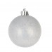 Set 12 Palline In Plastica 6 cm Varie Tonalità Di Argento Varie Fantasie Con Laccetti Inclusi  