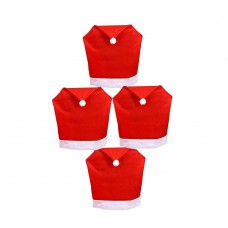 4 Coprisedie a forma di cappello di Babbo Natale universali realizzate in morbido feltro 0506