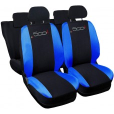 Coprisedili compatibili con 500L bicolore nero - blu royal