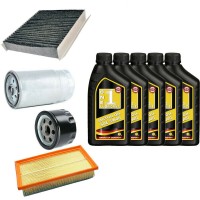 Kit tagliando per 147 1.9 JTD Cv 110 (03/2001-) composto da: filtro olio, filtro aria, filtro carburante, filtro abitacolo + 5 LITRI OLIO ONE LUBRICANT 5w40