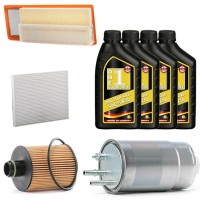 KIT TAGLIANDO MITO  1.3 CV 75 (07/2008-) + 4 LT OLIO 1LUBRICANT 5W30